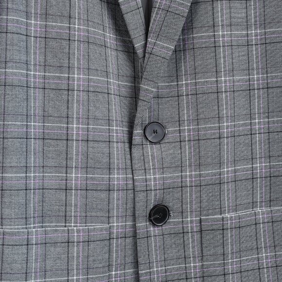 Tibi James Grey Black Purple Tartan Suiting Blazer - Picture 7 of 10